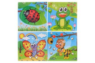 Obrázek z Dřevěné puzzle zvířátka 9 dílků 